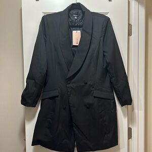 Black Button Up Blazer Dress